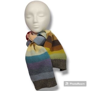 Vintage 90s GAP Lambswool Striped Scarf Crazy Stripe Multicolor